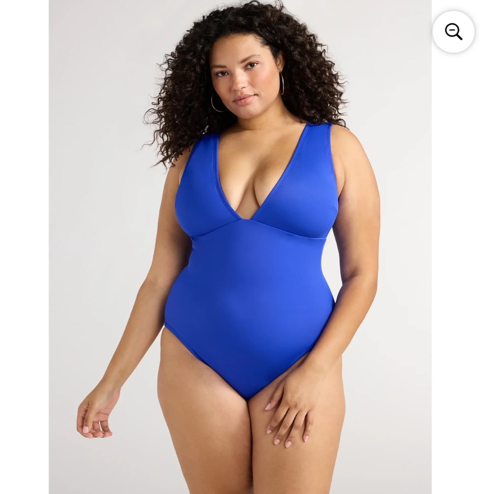Vibrant blue piece swimsuit. Sculpting and supportive.